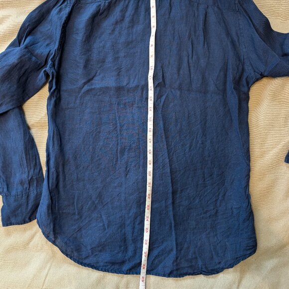 J Crew 100% Linen Shirt - Navy Blue - Small - Picture 5 of 6
